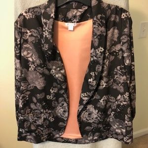 Black Floral Blazer Size L